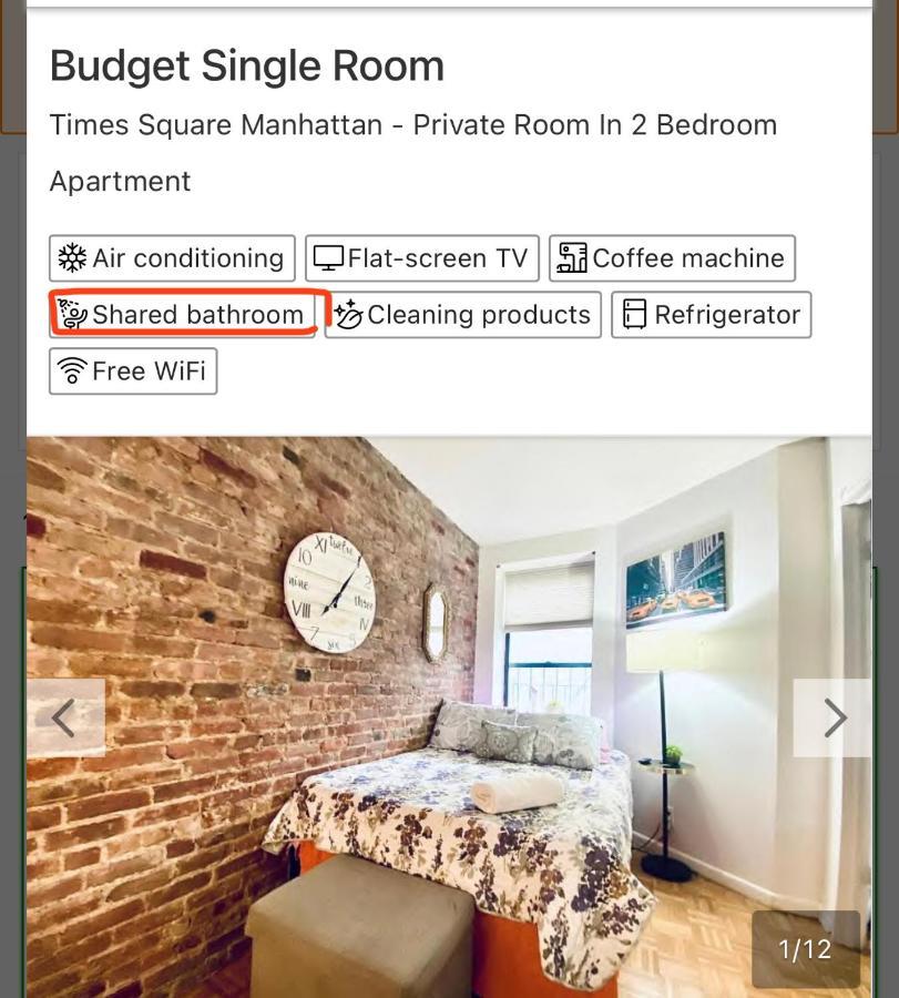 Times Square Manhattan - Private Room In 2 Bedroom Apartment New York Eksteriør billede